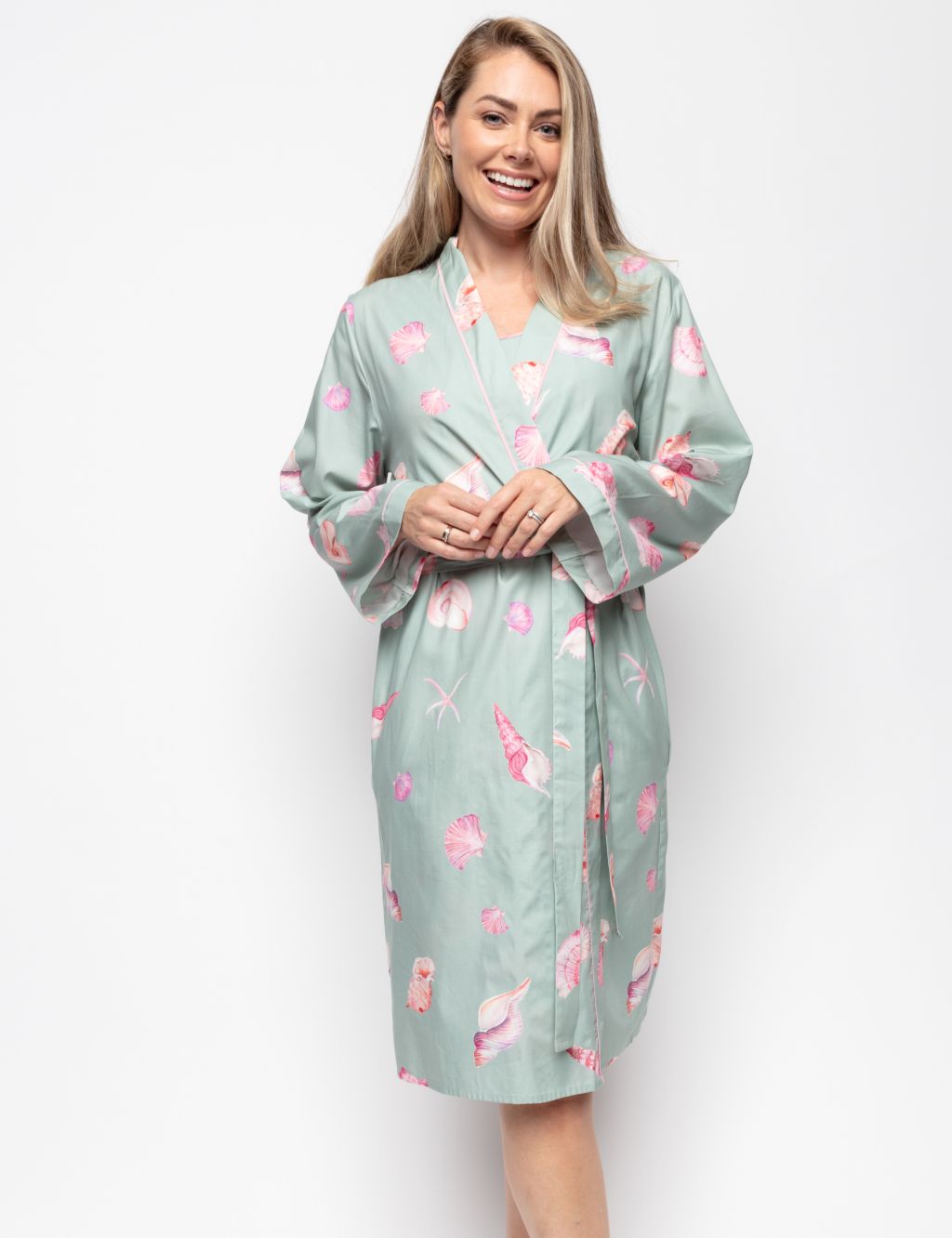 Cotton Modal Shell Short Dressing Gown image 1