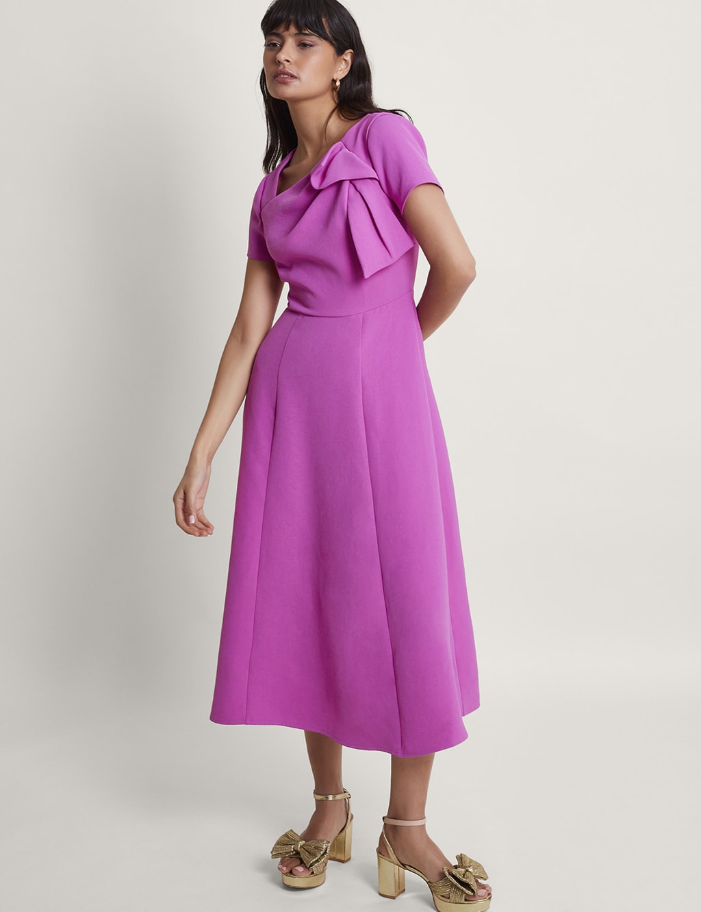 Pleated Midaxi Skater Dress image 1