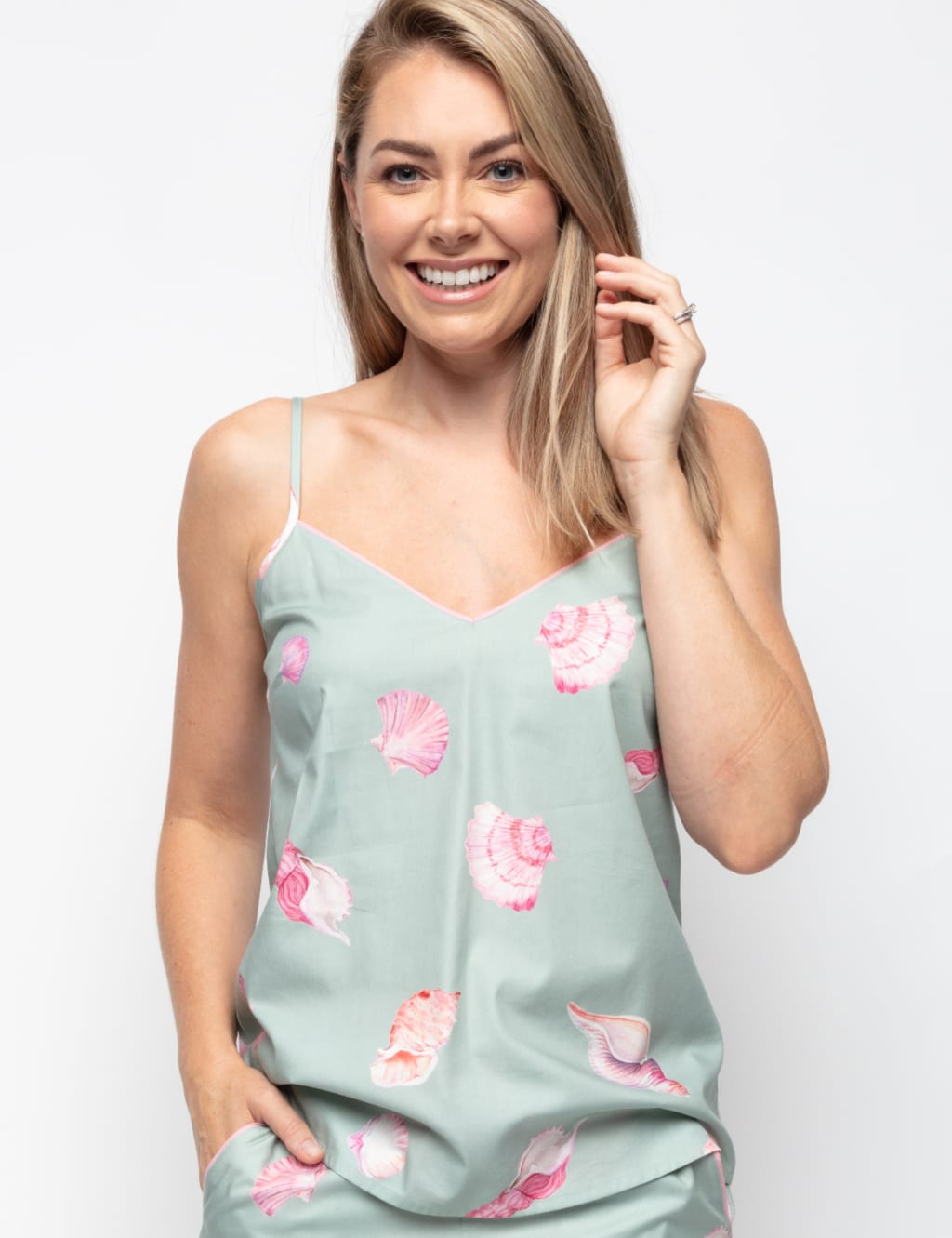 Cotton Modal Shell Print Cami Top image 1