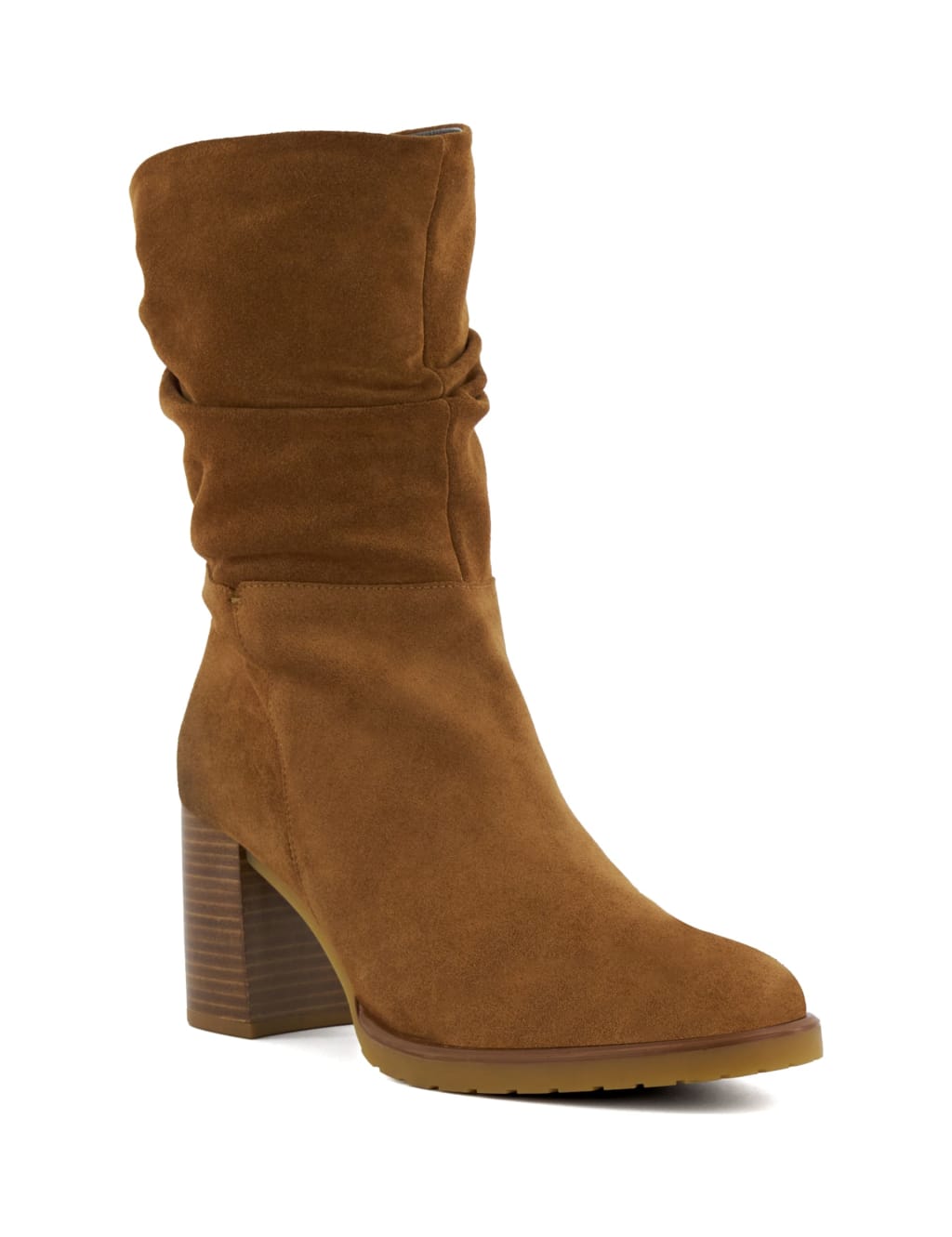 Suede Block Heel Round Toe Boots image 2