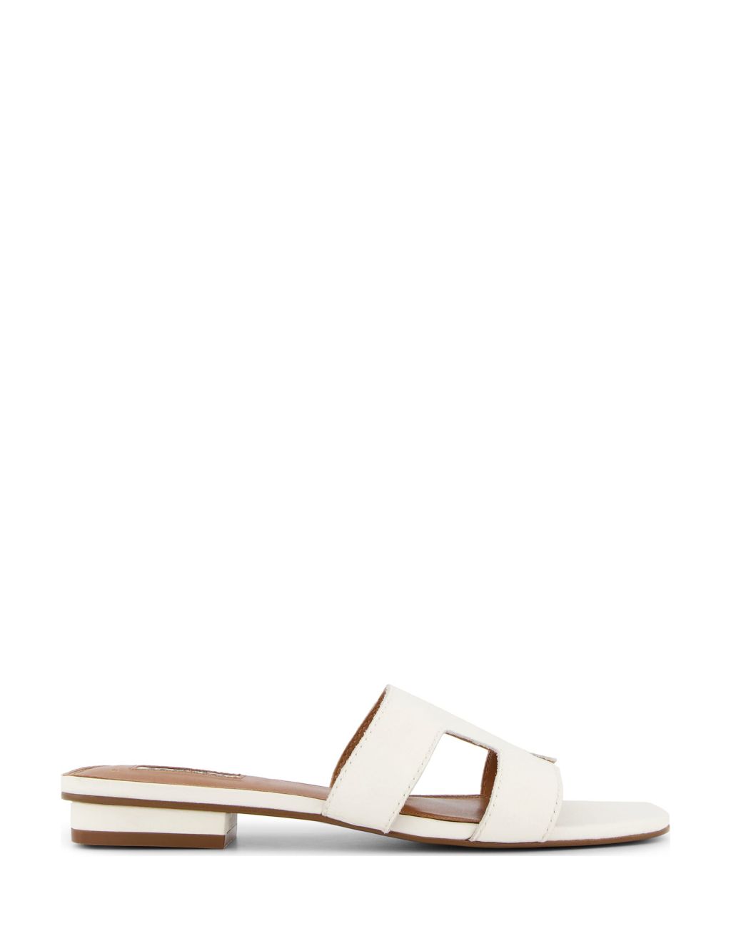 Wide Fit Leather Flat Sliders