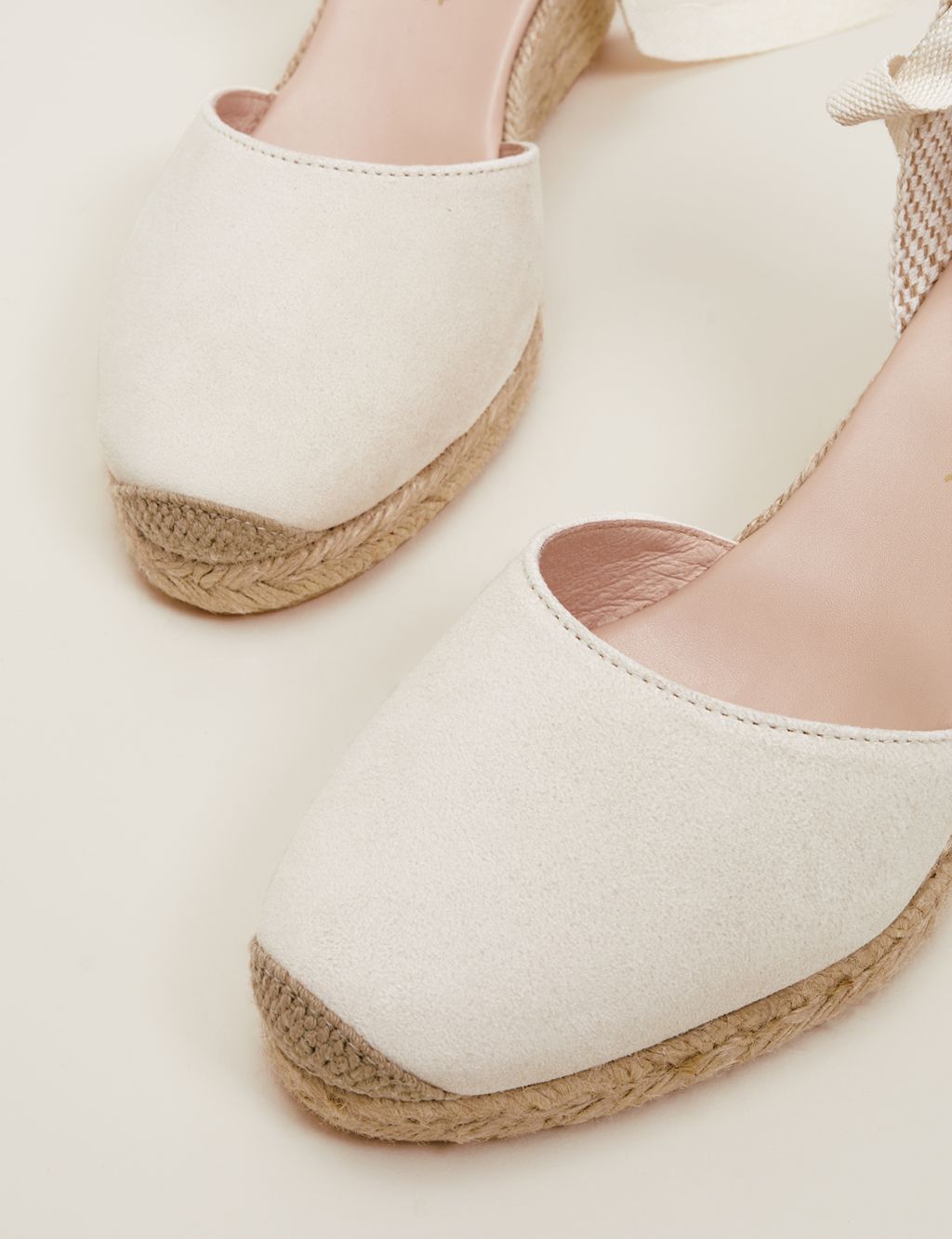 Suede Ankle Strap Wedge Espadrilles image 6