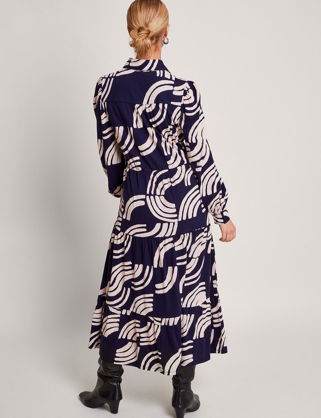 Cotton Rich Printed Tiered Maxi Dress image 3