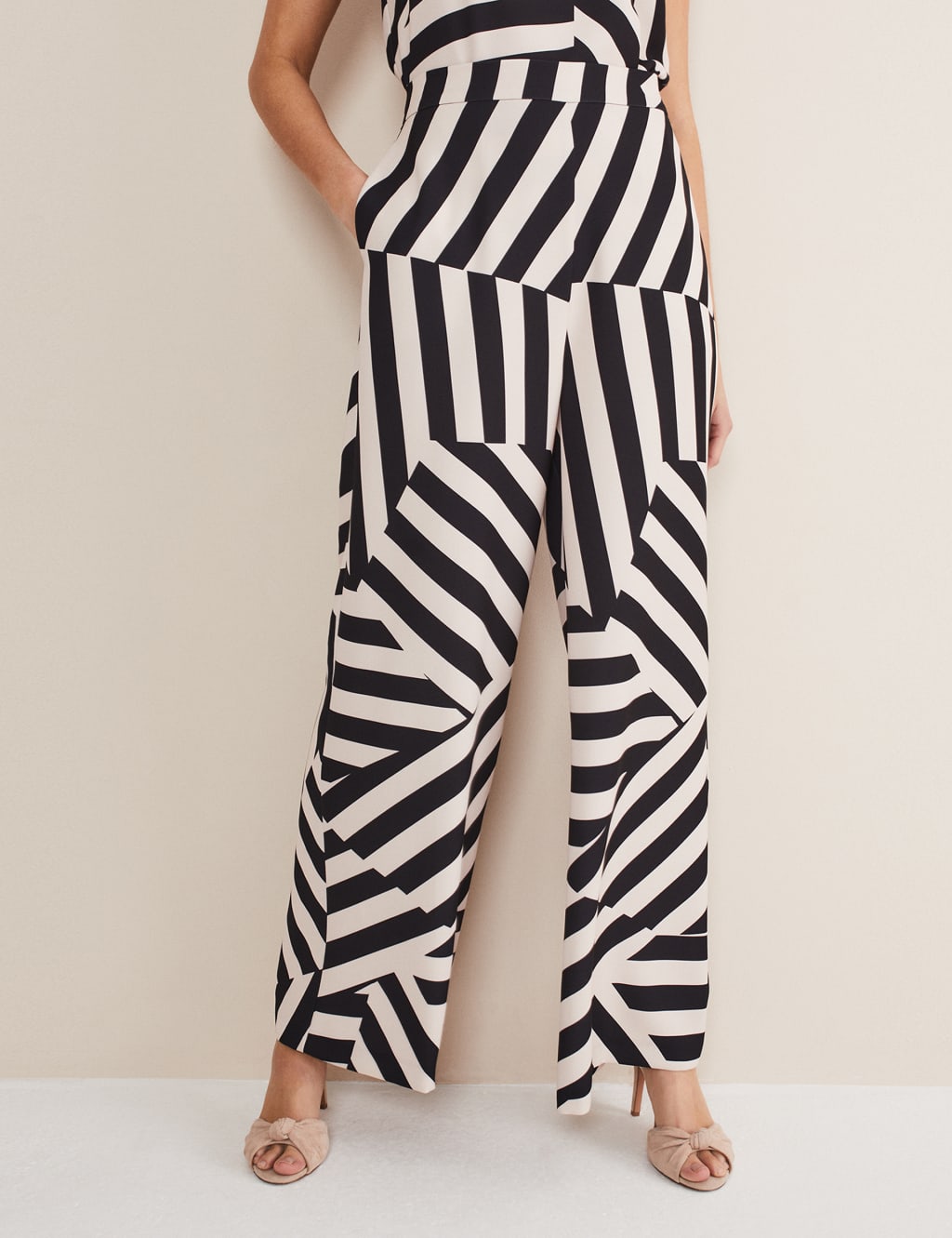 Striped Wide Leg Trousers image 1