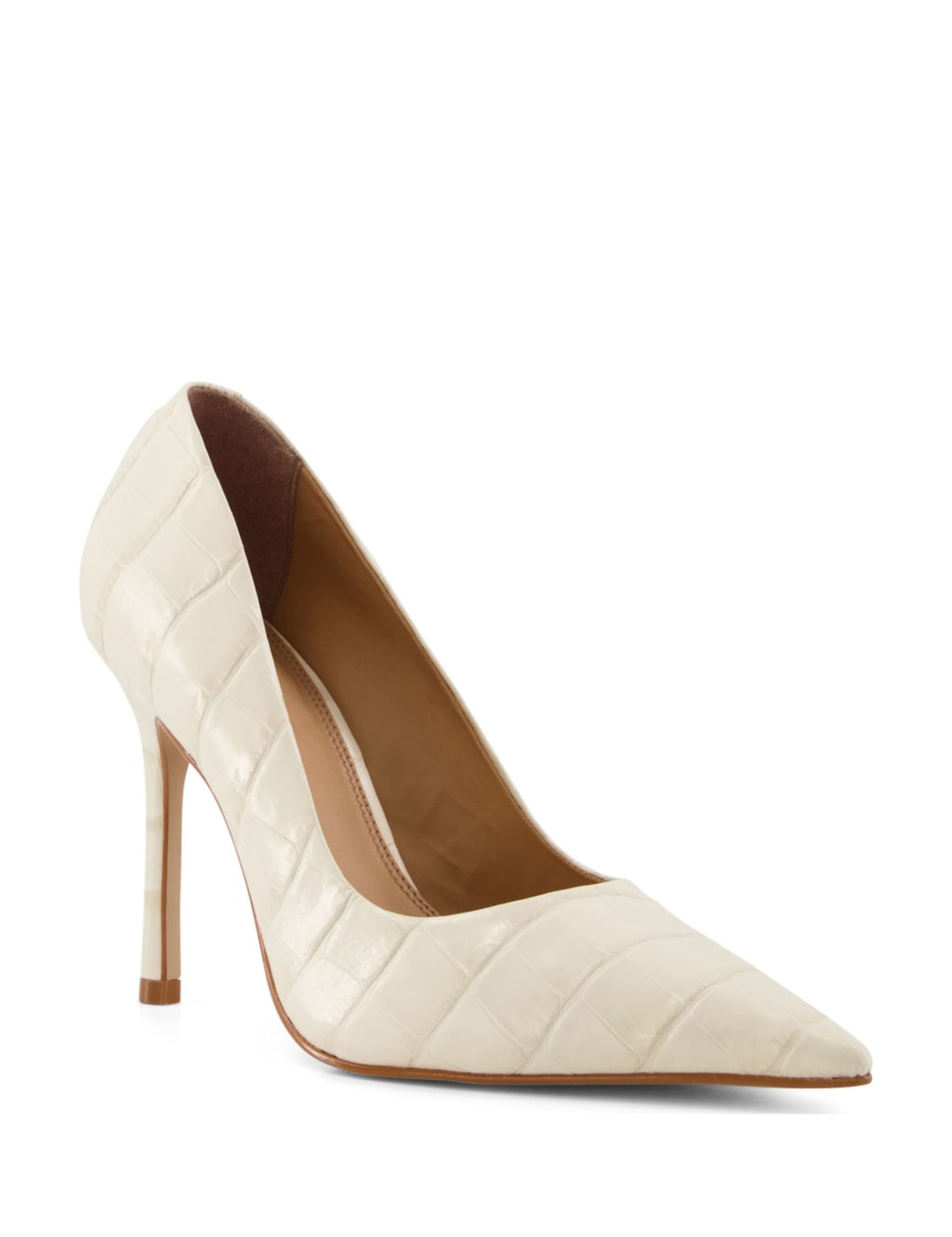 Leather Croc Stiletto Heel Pointed Shoes image 2