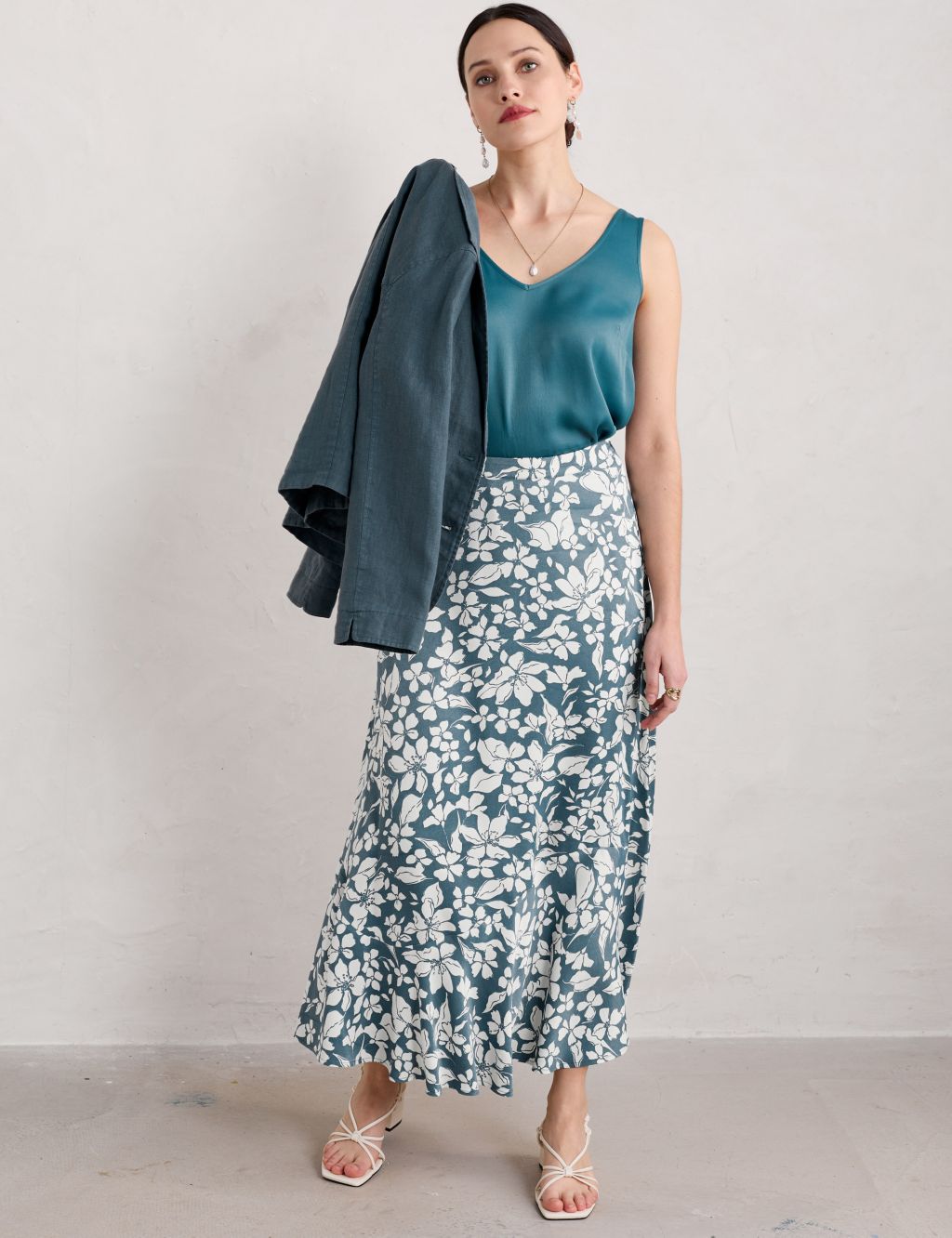 Floral Midaxi A-Line Skirt