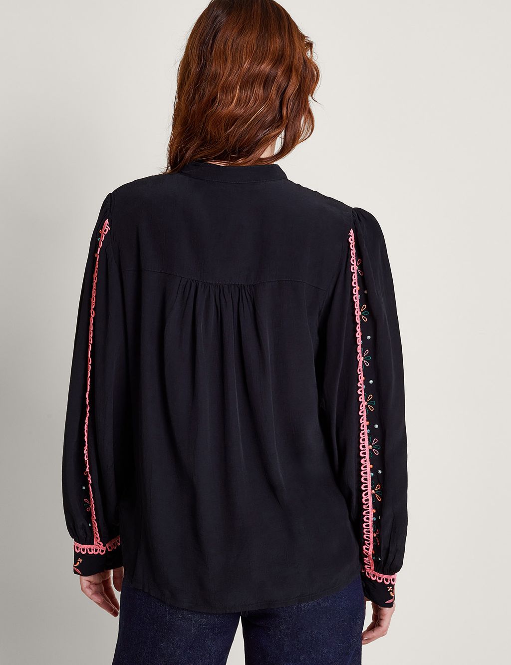 Floral Embroidered Button Through Blouse image 4