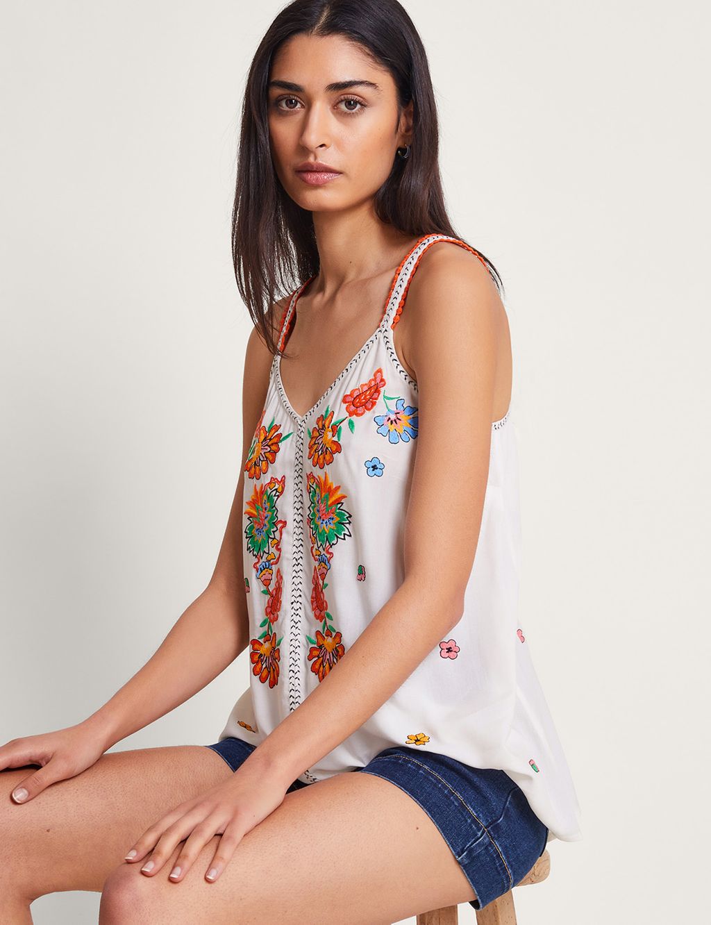 Floral Embroidered Cami Top