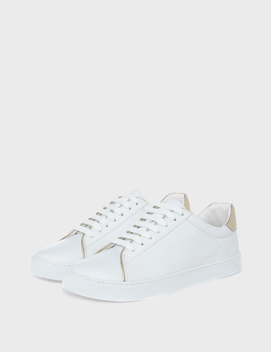 Leather Lace Up Metallic Trainers image 2