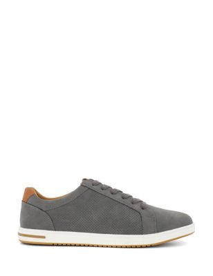 Dune London Mens Wide Fit Lace Up Trainers - 9 - Grey, Grey,Navy