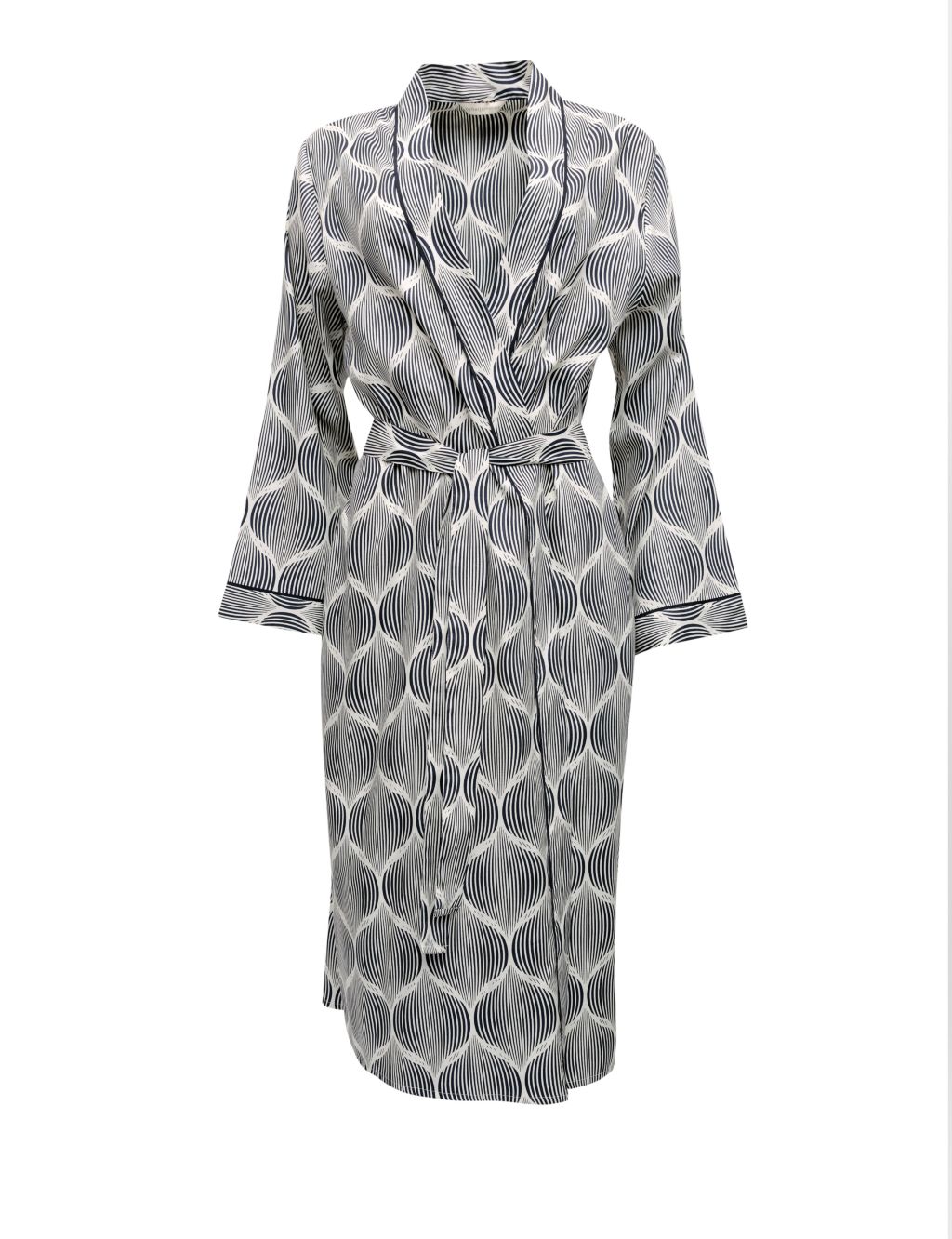 Cotton Modal Geometric Long Dressing Gown image 2