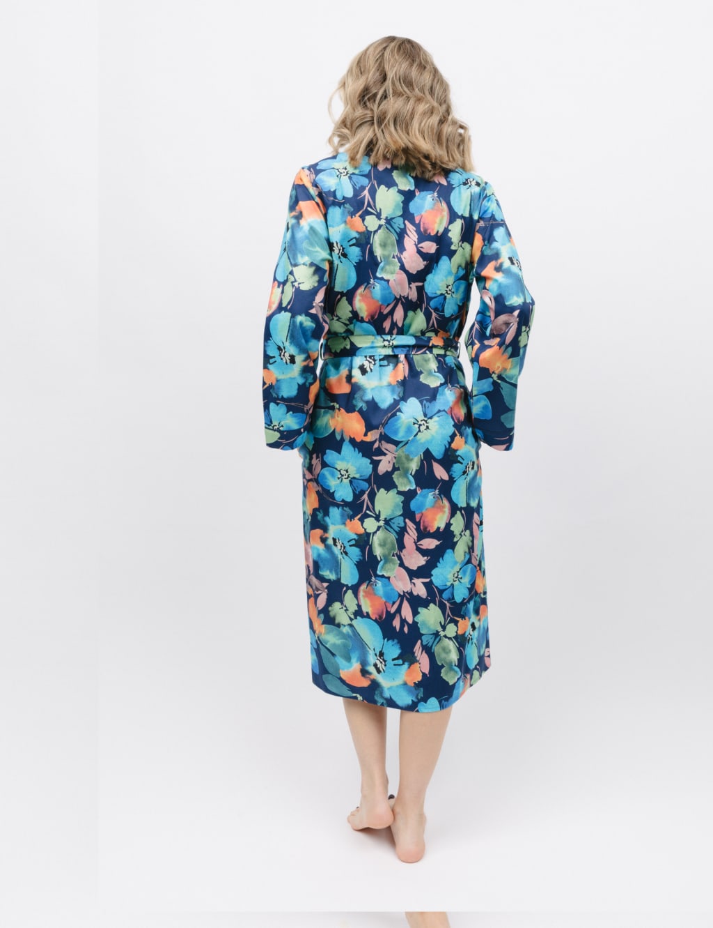 Cotton Modal Floral Long Dressing Gown image 3