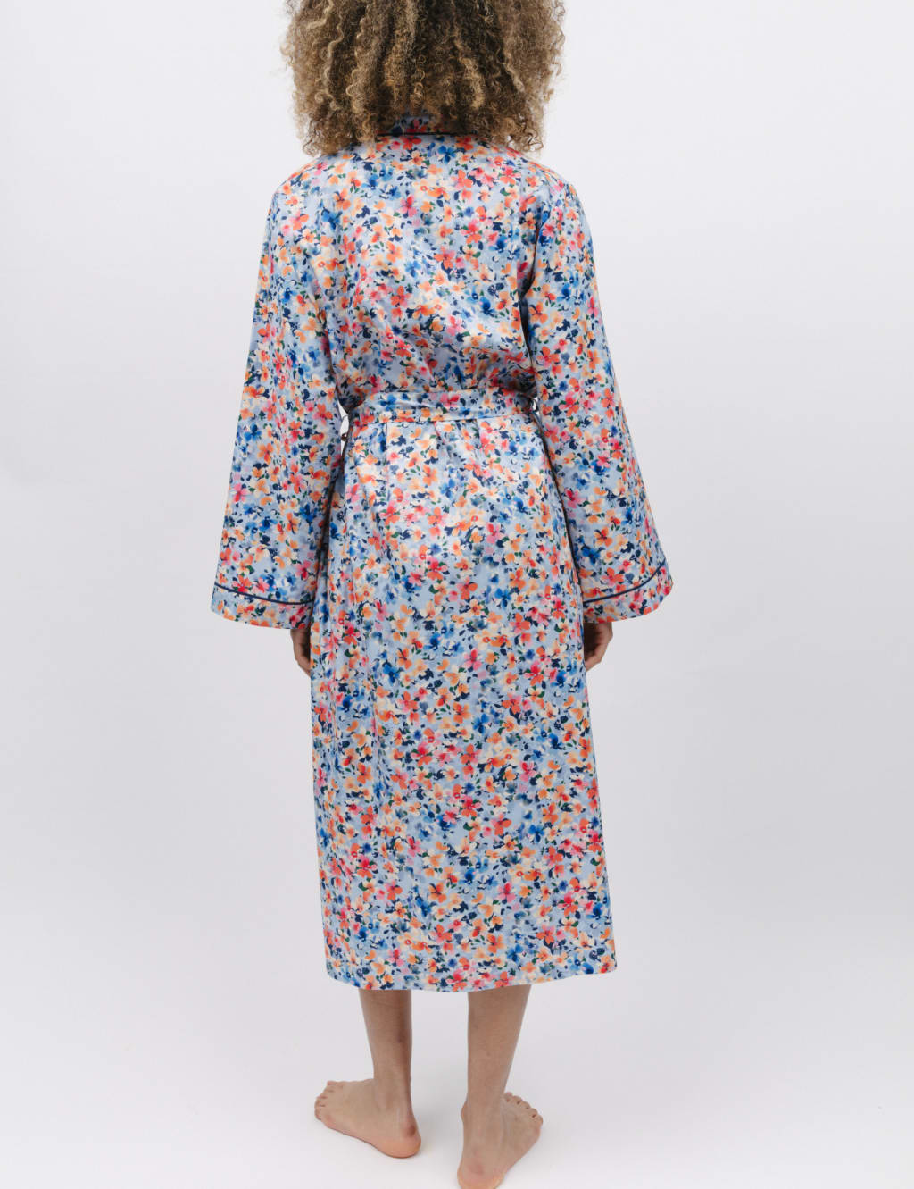 Cotton Modal Floral Long Dressing Gown image 3