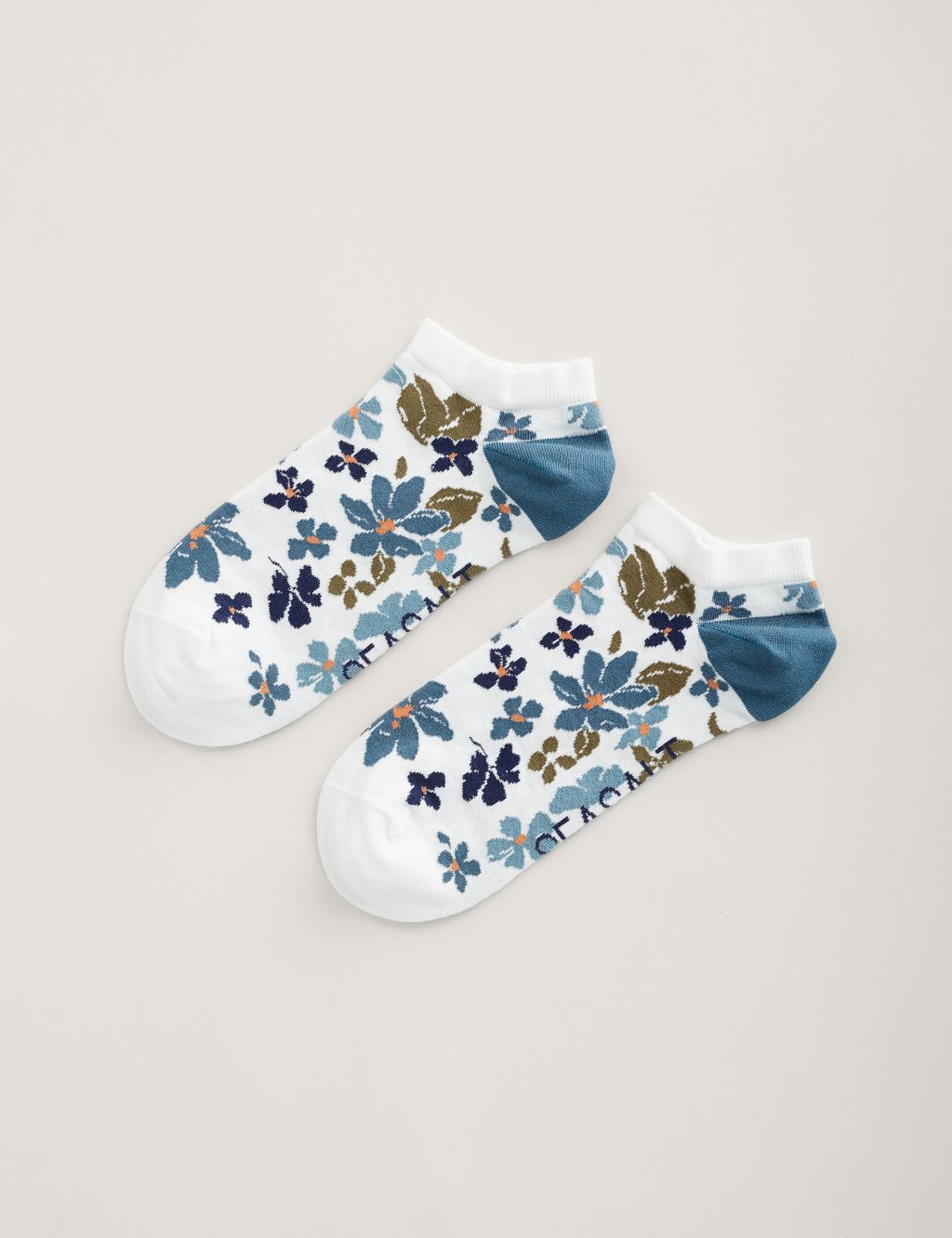 Cotton Rich Floral Trainer Socks