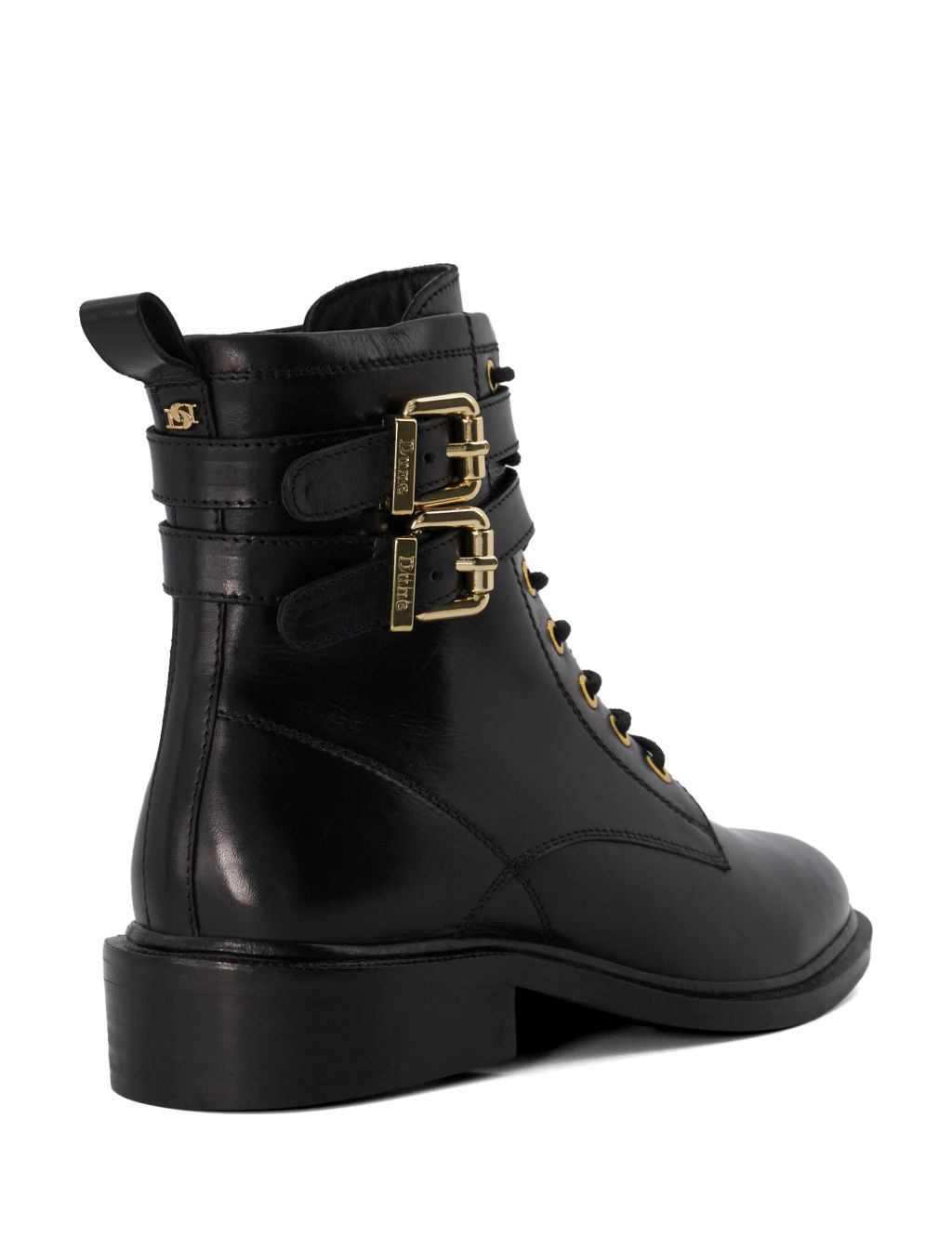 Leather Lace Up Buckle Flat Ankle Boots image 4