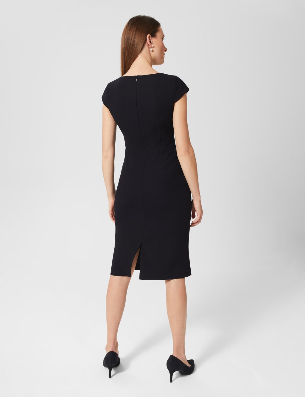 Slash Neck Knee Length Waisted Dress image 3