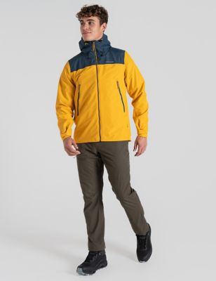 Craghoppers Mens Hooded Waterproof Jacket - L - Yellow Mix, Yellow Mix