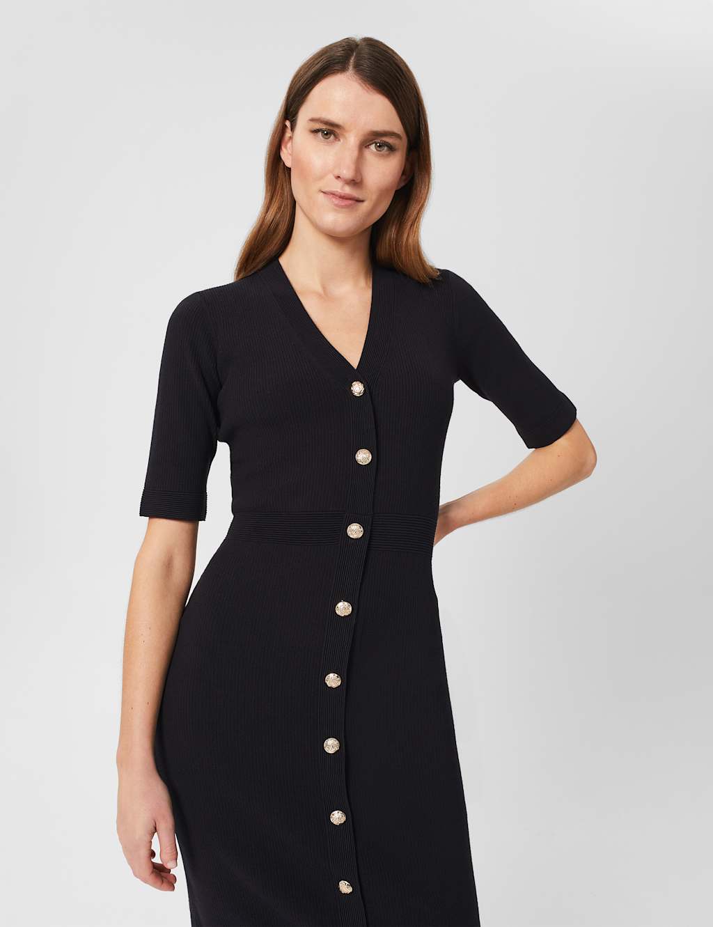 Knitted Knee Length Bodycon Dress image 2