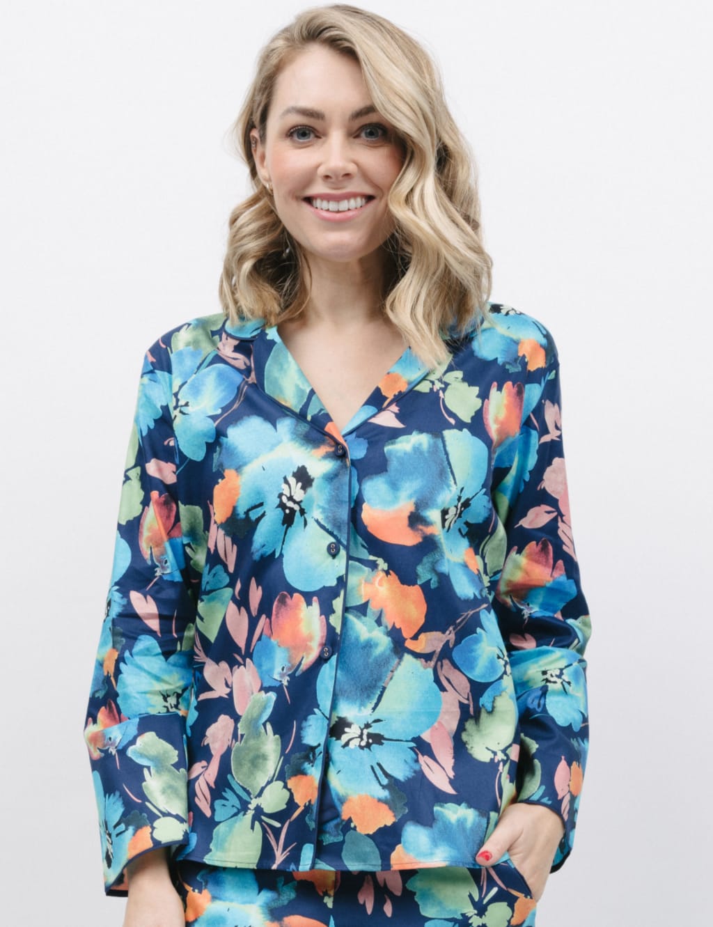 Cotton Modal Floral Print Pyjama Top image 1