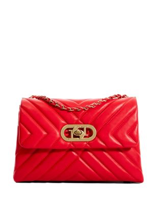 Dune London Women's Premium Quilted Shoulder Bag - Bright Red, Bright Red,Black