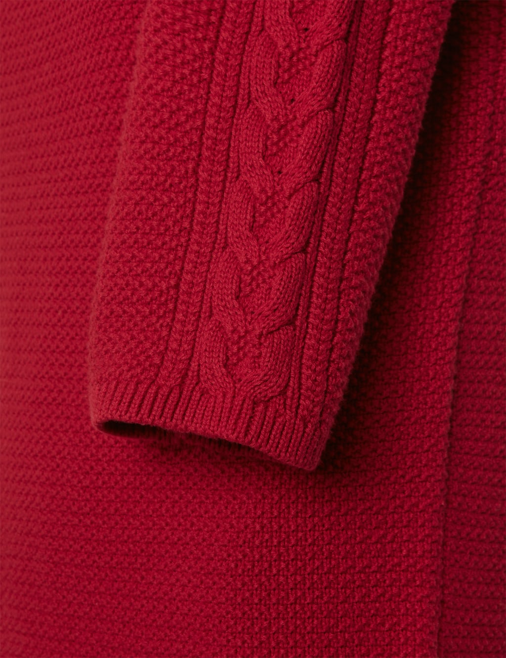 Pure Cotton Cable Knit Funnel Neck Jumper image 3