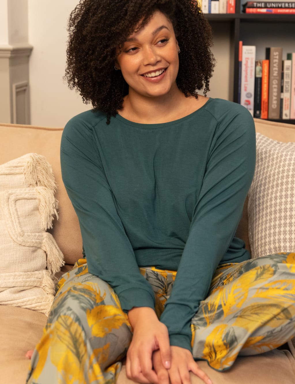 Cotton Modal Leaf Print Pyjama Bottoms image 2