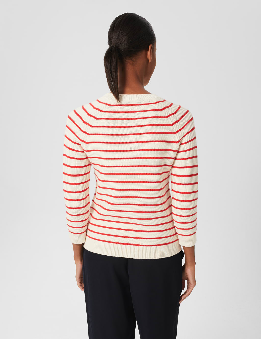 Pure Cotton Striped Crew Neck Jumper image 3