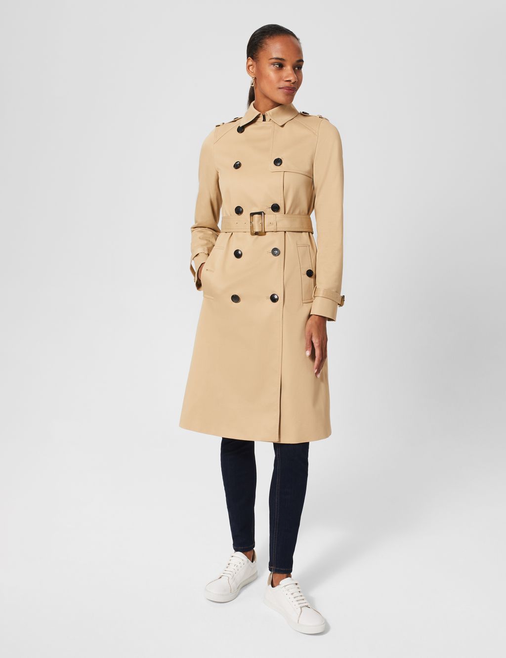 Cotton Rich Belted Trench Coat image 1