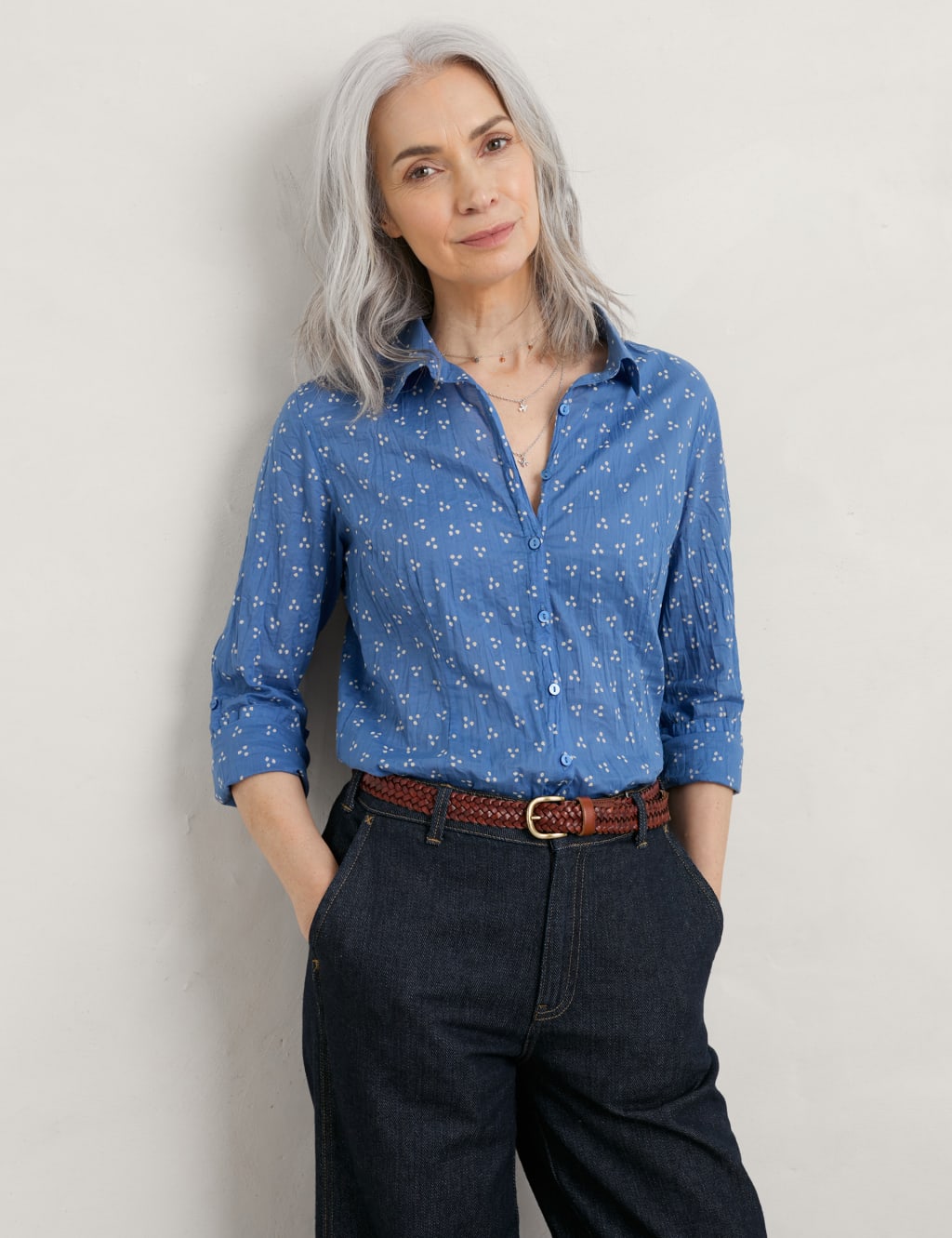 Organic Cotton Polka Dot Collared Shirt image 2