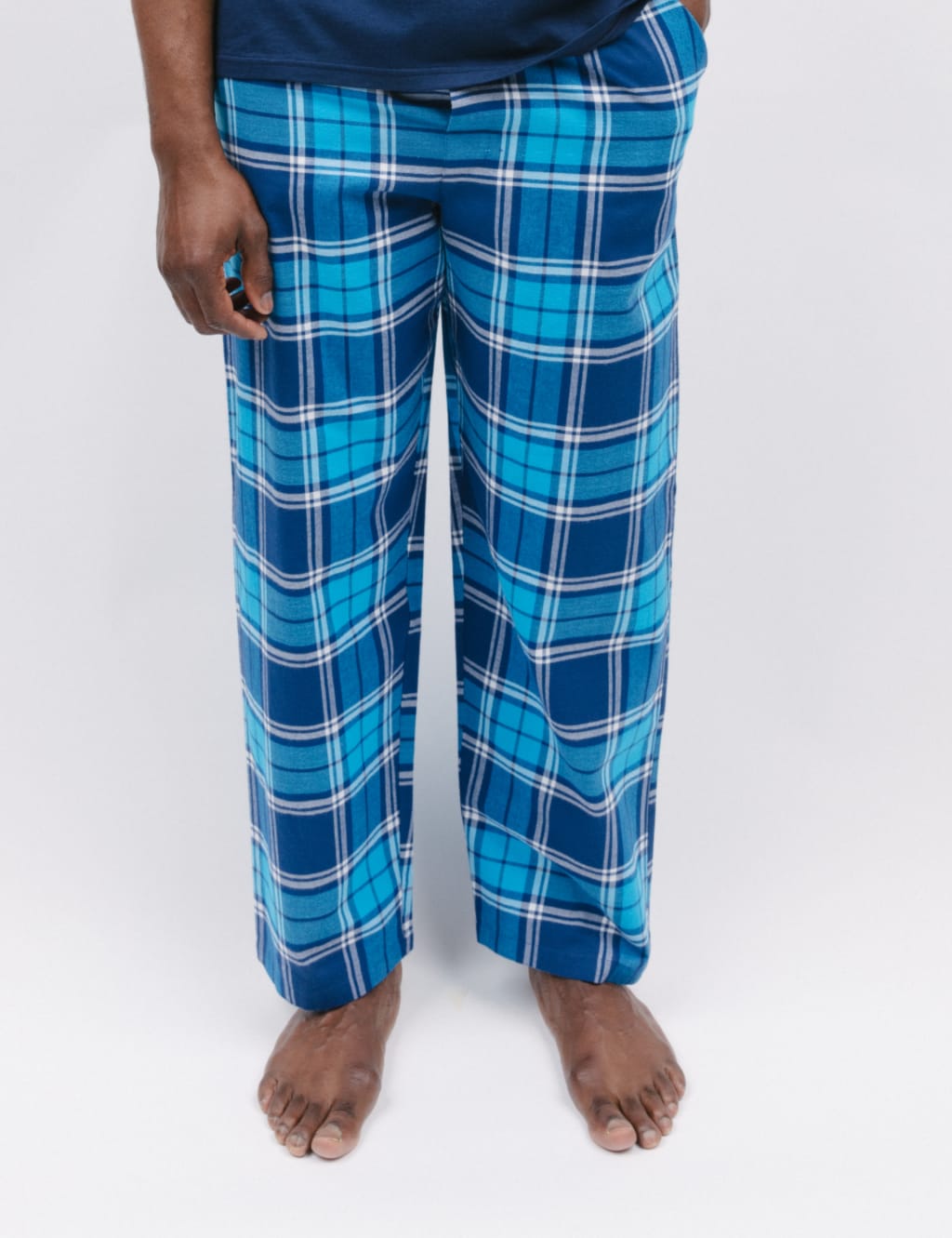 Pure Cotton Checked Pyjama Bottoms image 1