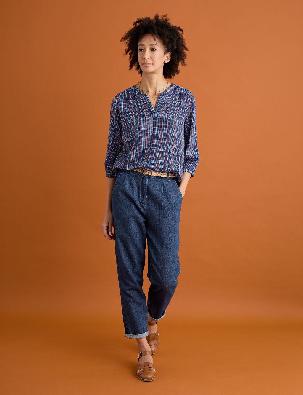 Pure Cotton Checked Top image 1