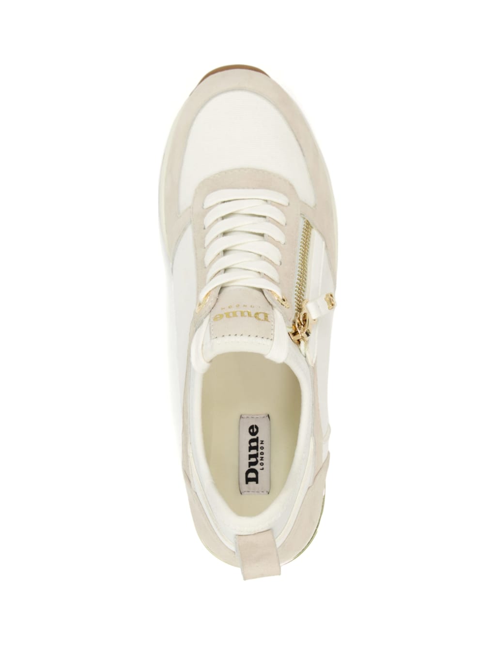 Leather Wedge Suede Panel Trainers image 3