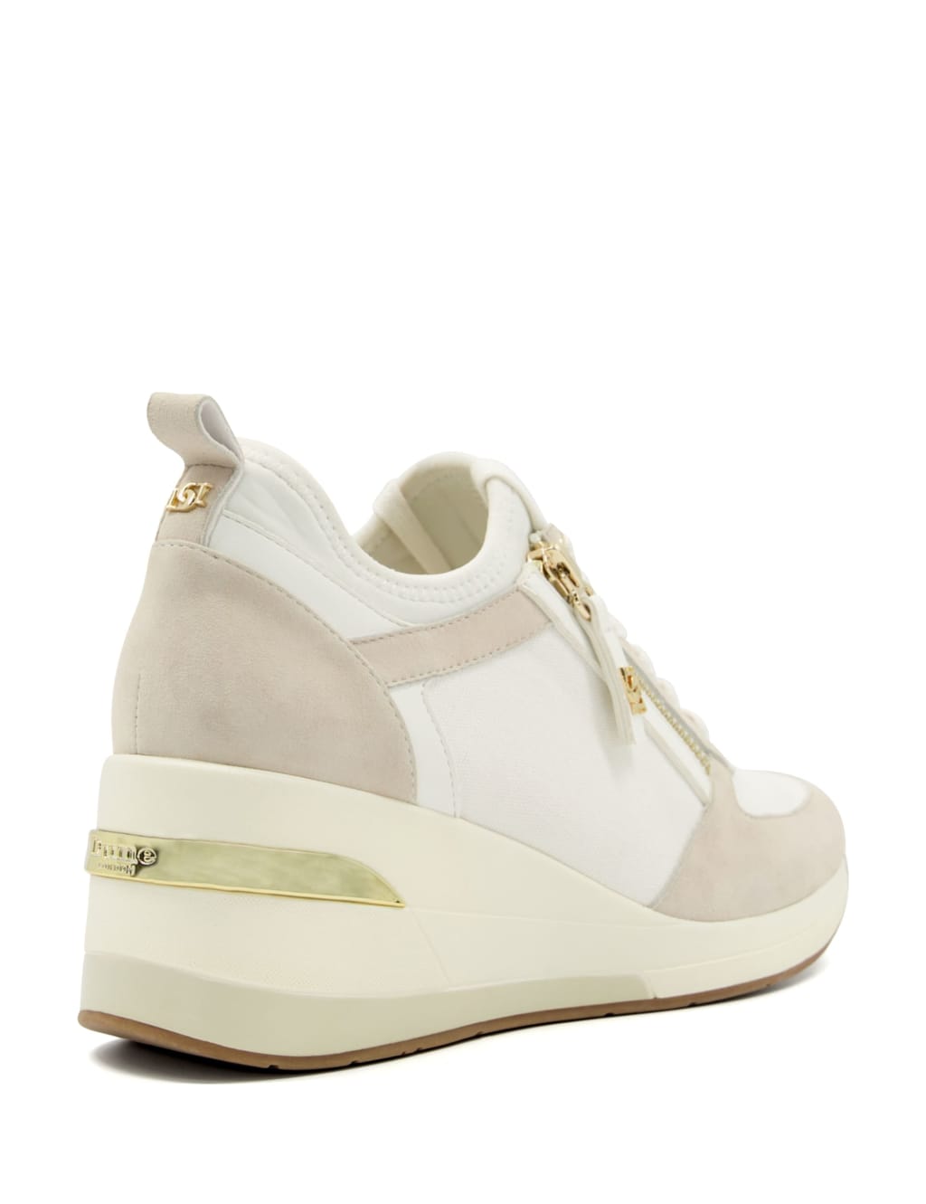 Leather Wedge Suede Panel Trainers image 4