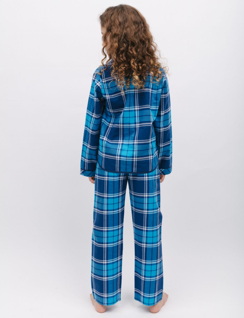 Pure Cotton Checked Pyjamas (2-13 Yrs) image 3