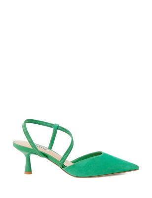 Dune London Women's Kitten Heel Pointed Court Shoes - 3 - Green, Green,Red