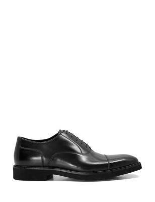Dune London Men's Leather Oxford Shoes - 6 - Black, Black