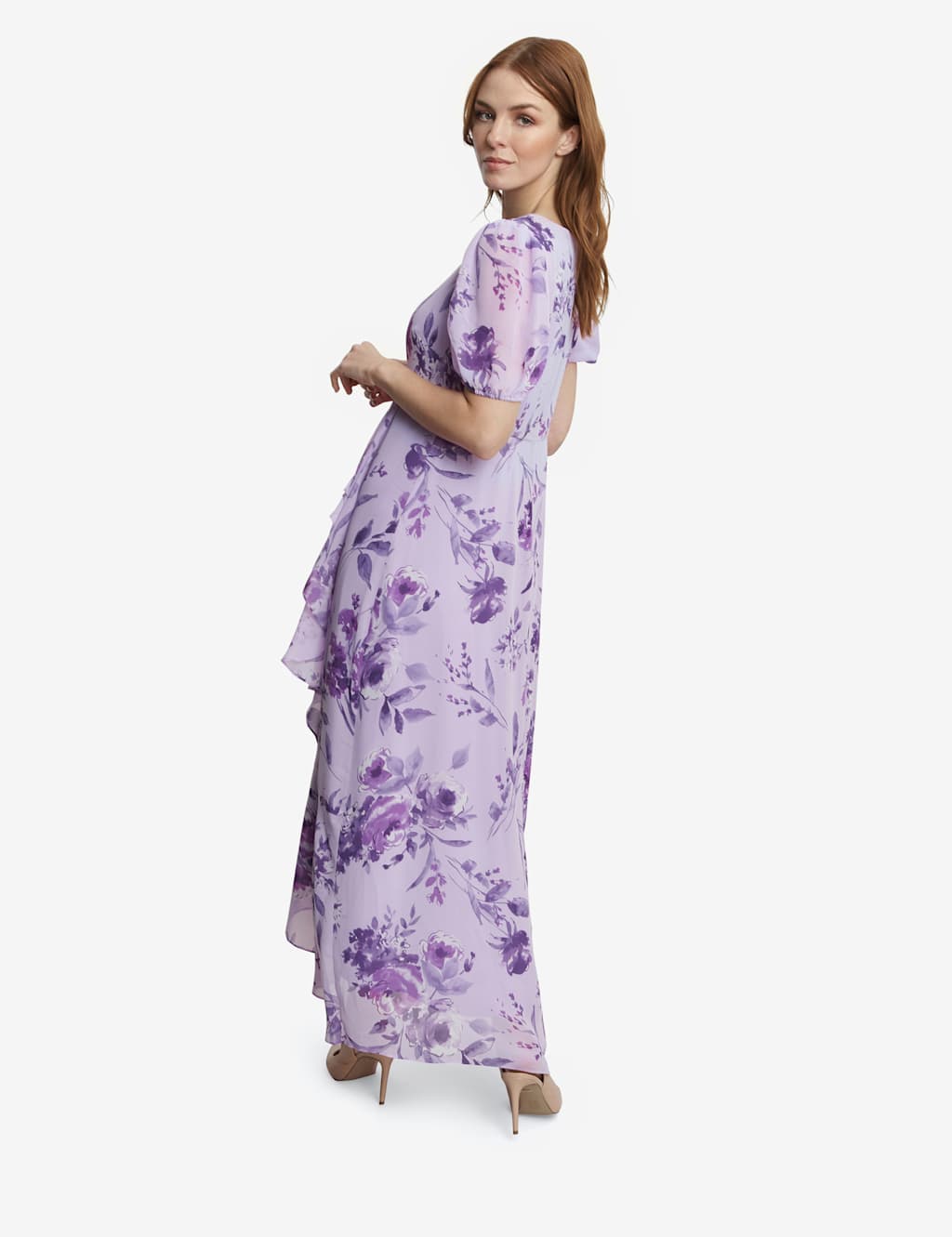 Floral V-Neck Maxi Wrap Dress image 2