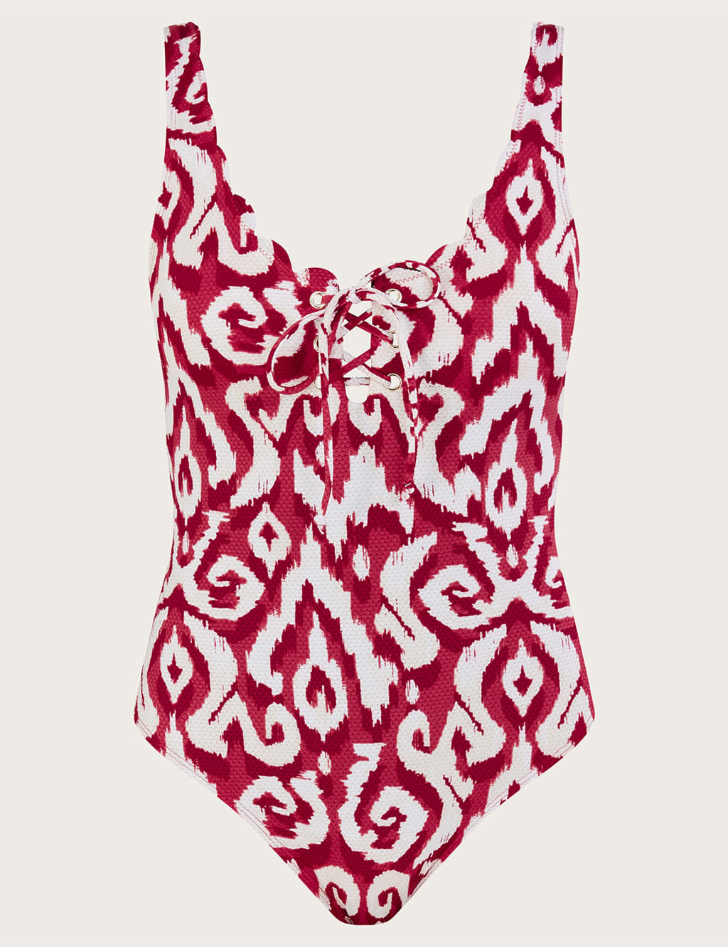 Printed Tie Detail Plunge Swimsuit image 2