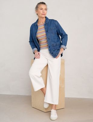 Seasalt Cornwall Women's Pure Cotton Striped T-Shirt - 12 - Multi, Multi