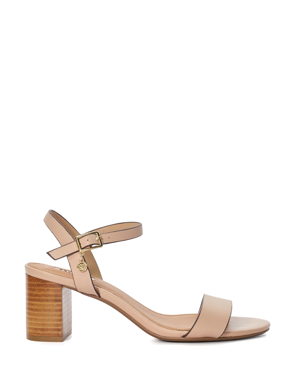 Wide Fit Leather Block Heel Strappy Sandals