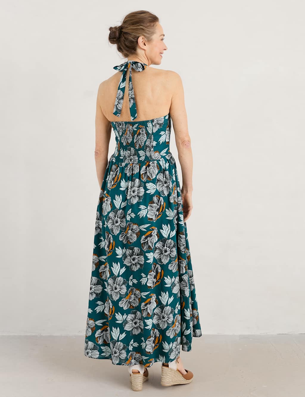 Organic Cotton Floral Maxi Waisted Dress image 5