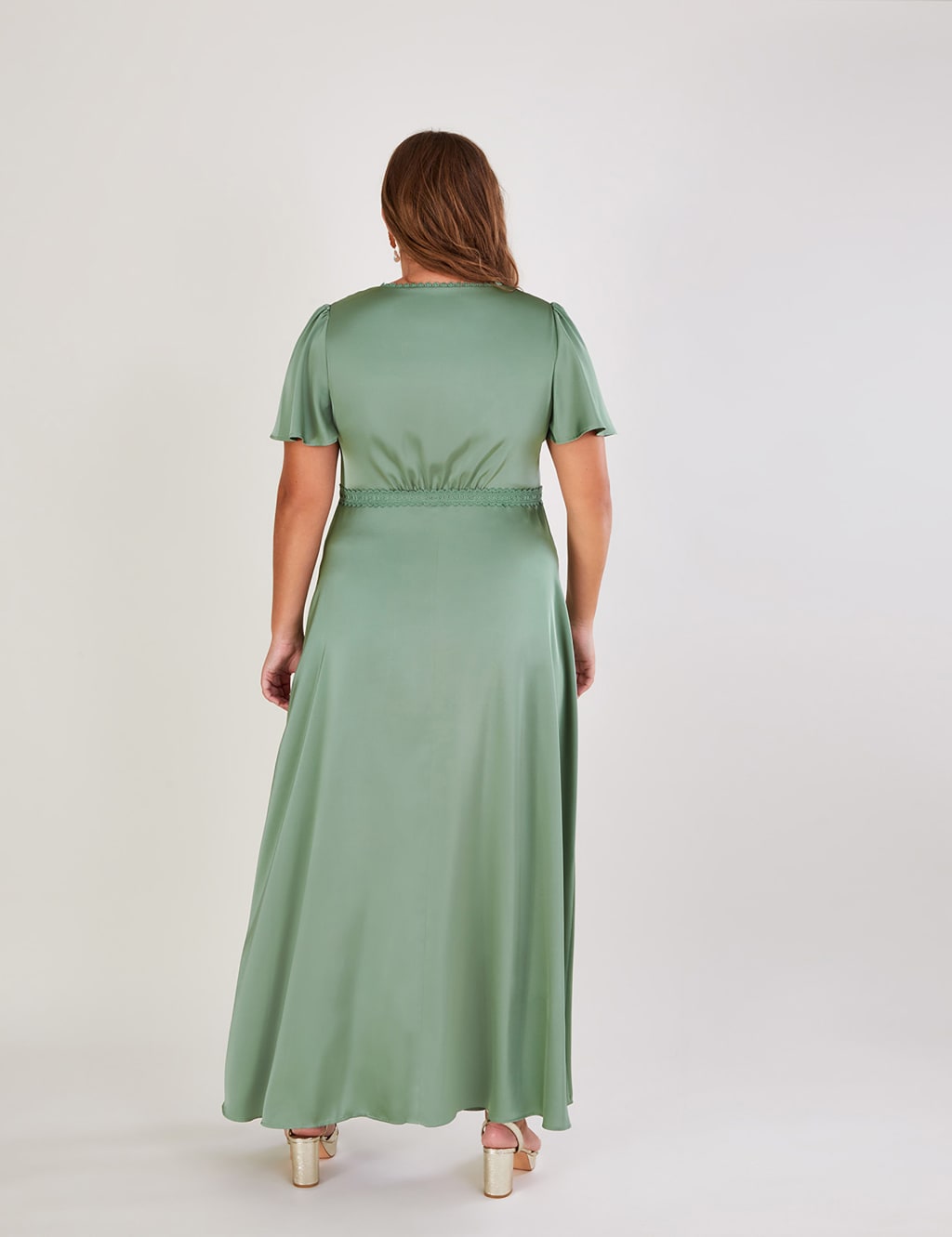 Satin V-Neck Maxi Tea Dress image 5