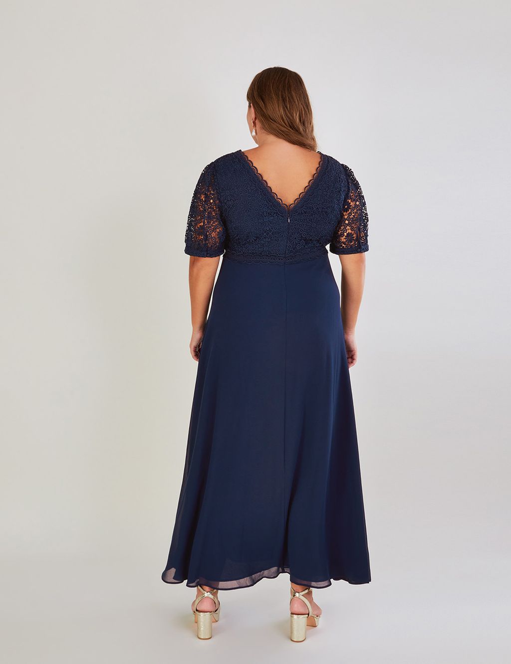 Lace V-Neck Maxi Waisted Dress image 4