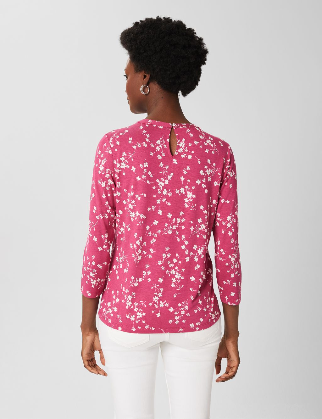 Floral Round Neck 3/4 Sleeve Top image 3