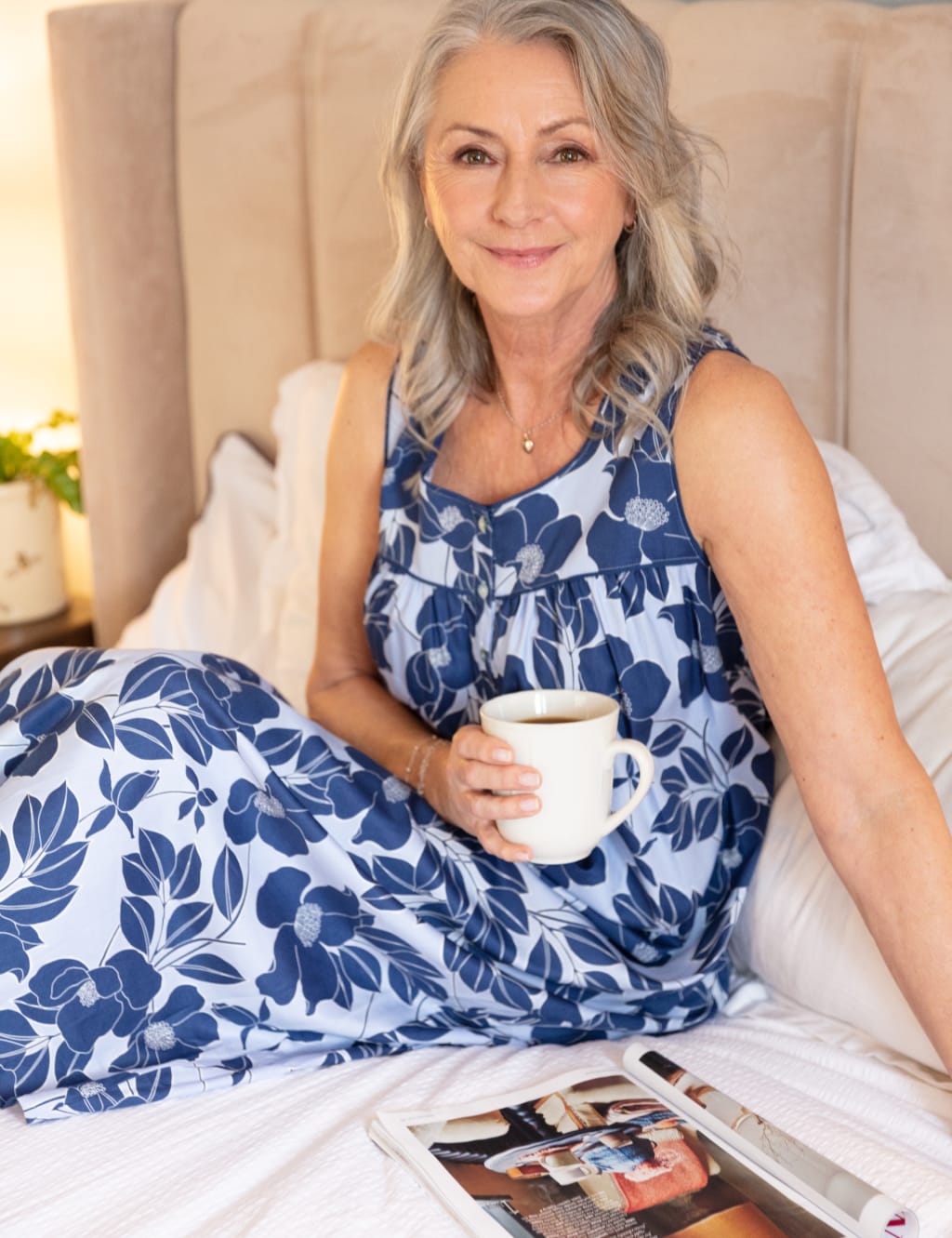 Cotton Rich Floral Long Nightdress image 3