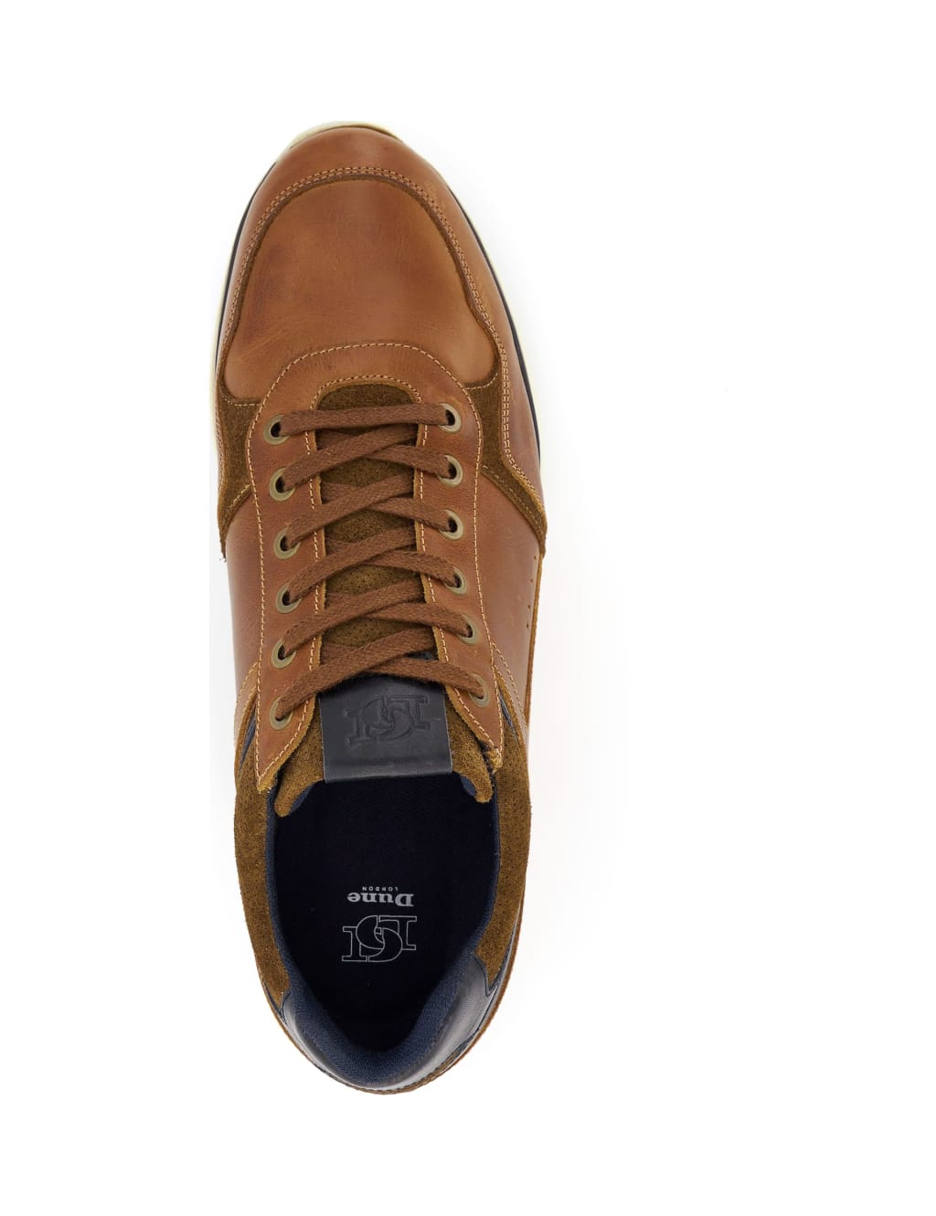 Leather Lace Up Panel Trainers image 3