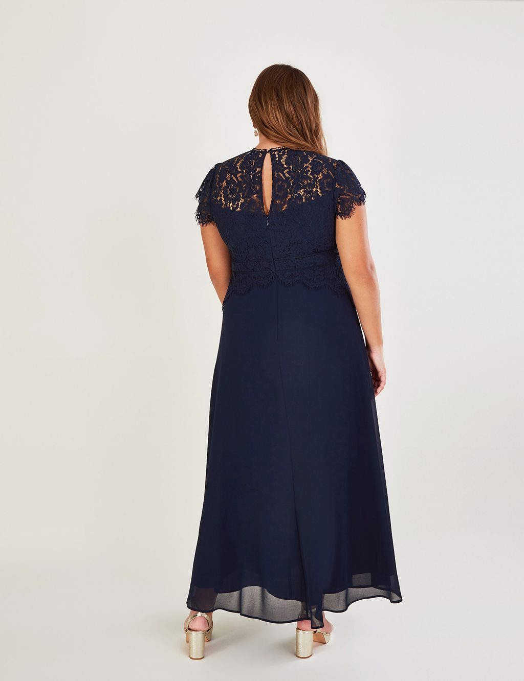 Lace Embroidered Maxi Waisted Dress image 5