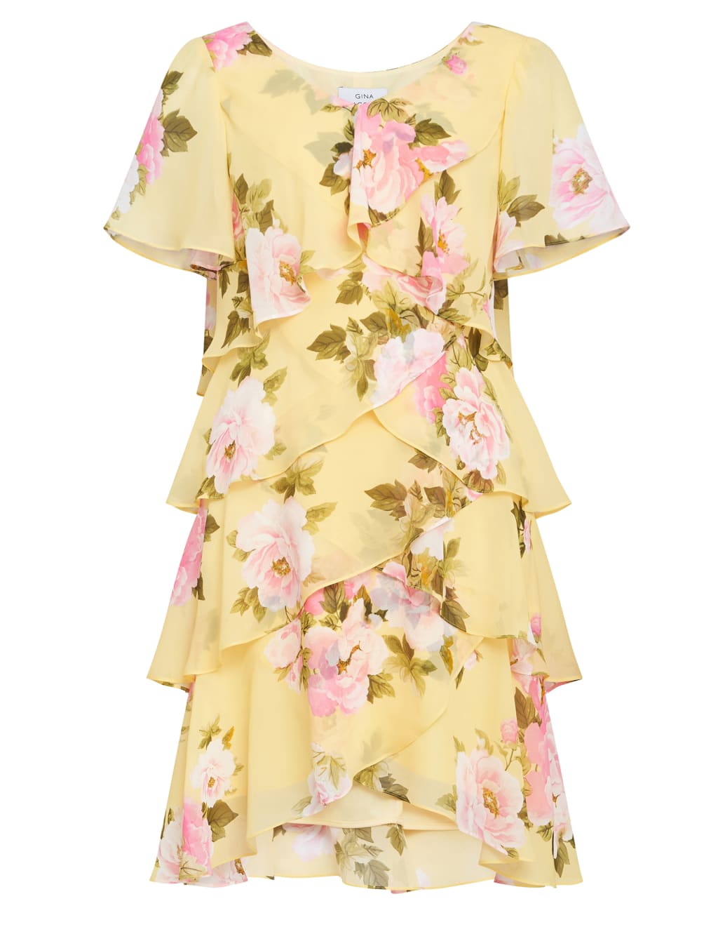 Floral V-Neck Knee Length Tiered Dress image 2