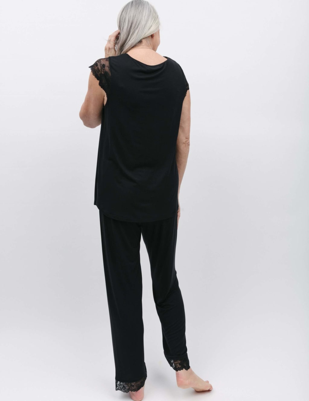 Modal Rich Lace Trim Pyjama Set image 4