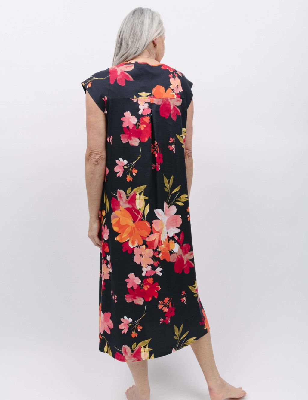 Cotton Modal Floral Long Nightdress image 4